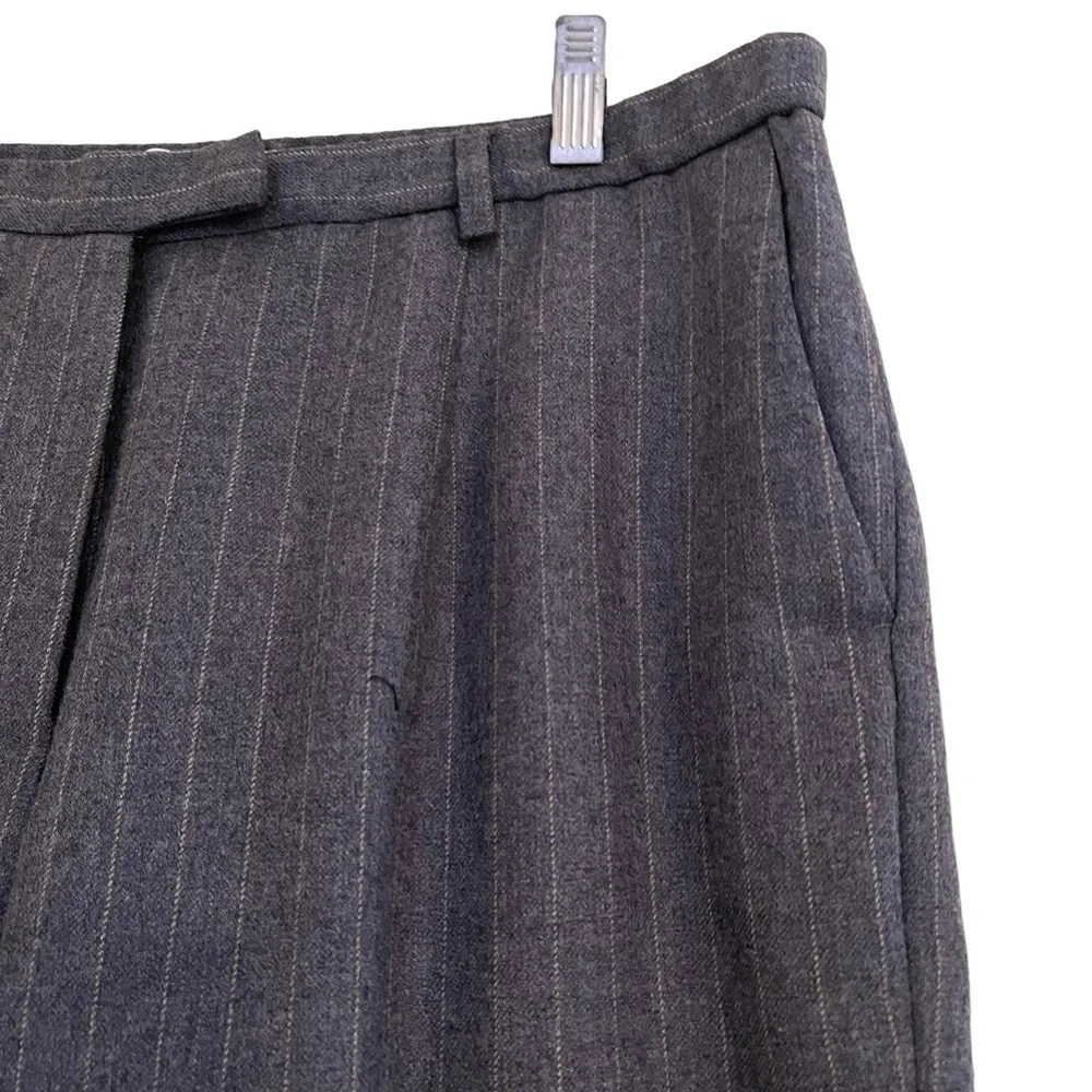Pendleton Vintage Grey with Tan Pinstripe Virgin Wool Trouser 14
